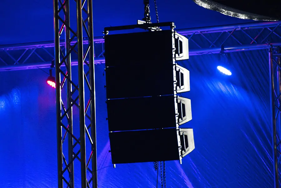 PA System Provision  Equipment included: 4 midrange speakers  2 subwoofers  3 wireless microphones  16-channel mixer